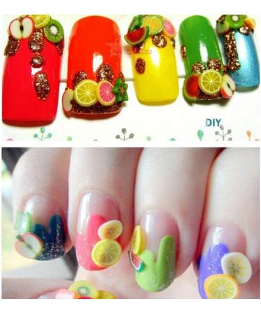 Creat Nail Art Decoration Multi-Usage Cute Fingernail Fresh Fruit Polymer Clay Fruit Sticks 12 PatternsStrong and Long-Lasting - Buy Online on GoSupps.com