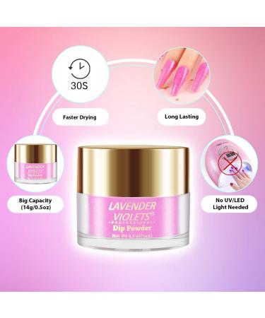 Lavender Violets Fast Drying Dip Powder Nail Kit - 12 Glitter Colors - 0.5 oz/bot - Acrylic Starter Set - Buy Online on GoSupps.com