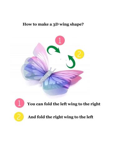 Liasun 6Pcs 3D Colorful Organza Butterfly Hair Clips - Chiffon Fairy Wings Barrettes - Buy Online on GoSupps.com