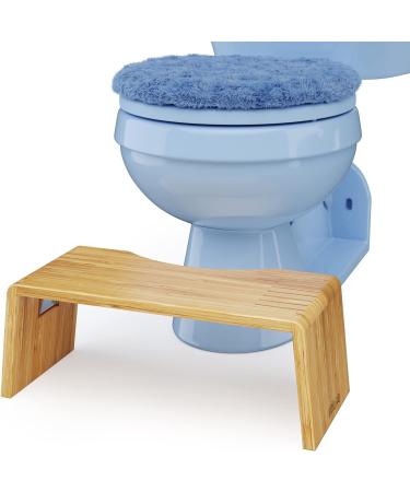 Squatty Potty Oslo Folding Bamboo Toilet Stool - 7 Collapsible Bathroom Stool for Kids and Adults, Brown - Buy Online on GoSupps.com
