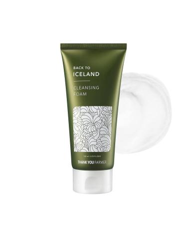 THANKYOU FARMER Back To Iceland Cleansing Foam 4.22 Fl Oz (120ml) - Pore Cleansing Moisturized-Finish Mens Face Wash Face Cleanser Face Wash For Women Face Wash For Oily Skin