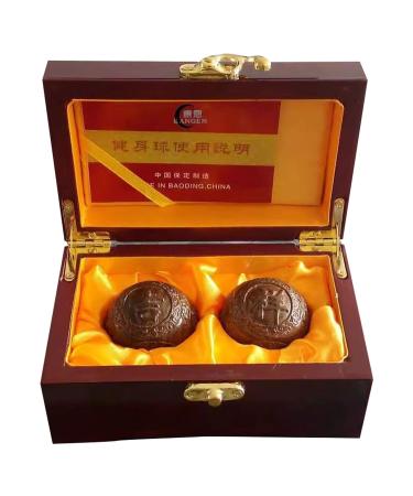 Unbit stressball baoding ball ball marble strengthening exercise hand chinese massage meditation hand-carved walnut-relax relief balls (color: g)