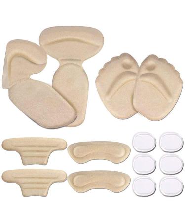 iBesun High Heel Pads  Heel Grips  Heel Cushion Inserts  Heel Insoles  High Heel Forefoot Cushion  Anti Slip Heel Shoe Cushion Inserts  Heel Snugs for Women (Beige)