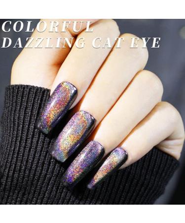 Winter Sparkling Auroras Soak Off Nail Polish Colorful Reflective Glitter Magnetic Gel Holographic Glitter 15ml Rainbow Cat Eye Nail Gel(03) Style03 - Buy Online on GoSupps.com