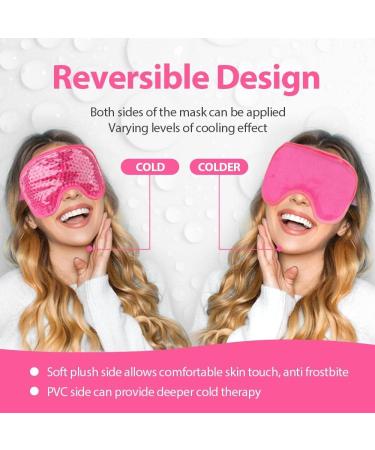 NEWGO Cooling Eye Mask for Puffy Eyes - Hot Cold Therapy Gel Mask for Migraine, Dark Circles, Dry Eyes - Reusable & Rose Red - Buy Online on GoSupps.com