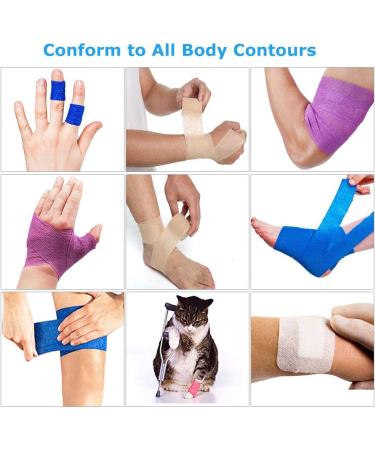 LotFancy Self Adhesive Bandage Wrap 4x5 Yards 10 Pack - First Aid Medical Tape for Sprains & Swelling - Assorted Colors - 4x180 Inch - Buy Online on GoSupps.com