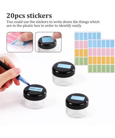 Plastic Cosmetic Jar 12 * 50ml Transparent & Visible Sample Container Jar Black Screw Cap Bottle with Sticker & Small Spoon Suitable for Cosmetic/cream/gel/paste/beads/mineral Items Etc. 12pcs Black 50ml - Buy Online on GoSupps.com