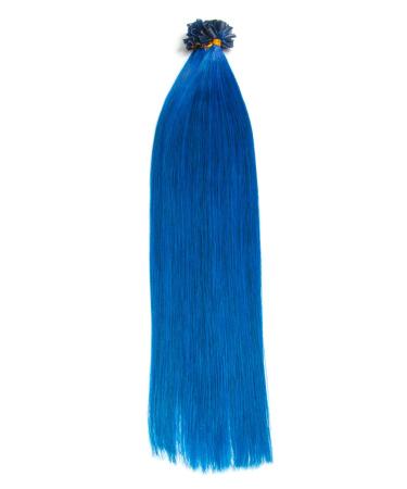 Blue Keratin Bonding Extensions | 100% Remy Human Hair | 50x1g U-Tip | Smooth Strands | 45cm Long Blue Hair Extensions - Buy Online on GoSupps.com