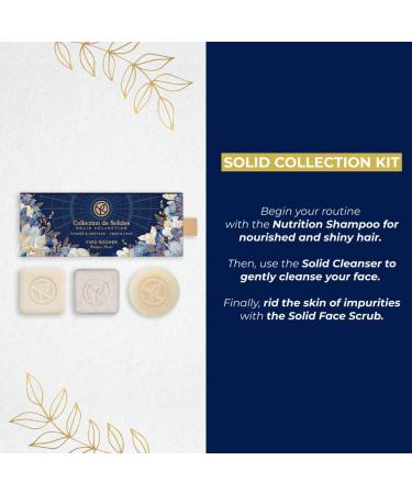 Yves Rocher Face & Hair Mini Solid Collection | Face Cleanser (25g) Face Scrub (25g) & Nutrition Shampoo (25g) | Zero Plastic Solids Collection Kit Holiday Gift Green Heroes Set - Buy Online on GoSupps.com