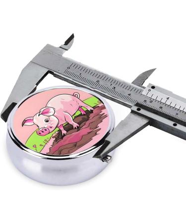 Buy Pink Piglet Round Pill Box - 3 Compartment Portable Travel Organizer for Easy Medication Management - Buy Online on GoSupps.com