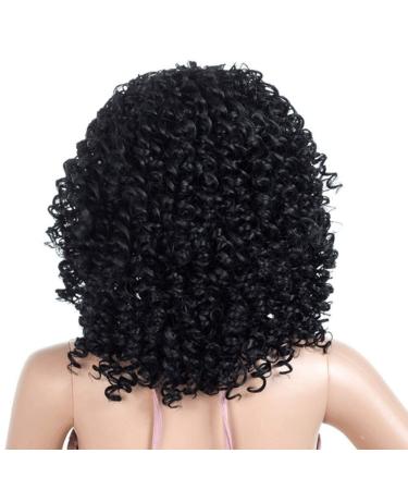 SHIYID Short Black Curly Wig - Heat Resistant Brown Afro Wig with Ponytail for Women | Stylish & Versatile Hair - Buy Online on GoSupps.com