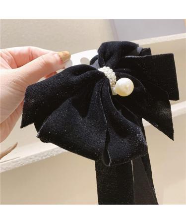 Elegant Large Black Hair Clip Loop with Pearl Sheet - Hair Accessories for Women & Girls | Perfect Gift - Buy Online on GoSupps.com
