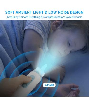 Baby Nasal Aspirator by Bellababy | 3 Suction Levels, Rechargeable, Anti-Backflow | Gentle Booger/Snot Remover with Light Function | Mute Operation | Includes 2 Tips and Carrying Bag - Blue - Buy Online on GoSupps.com