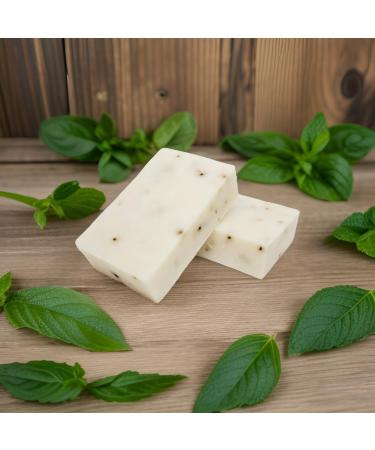 Spearmint & Basil Artisan Soap - Nourishing Cold Process Bar with Olive Oil & Shea Butter | 4.8 oz | International Shipping - Buy Online on GoSupps.com