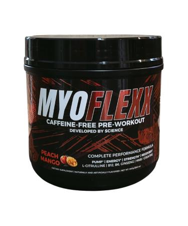 MyoFlexx Caffeine-Free Pre-Workout Powder Peach Mango Complete Performance Formula