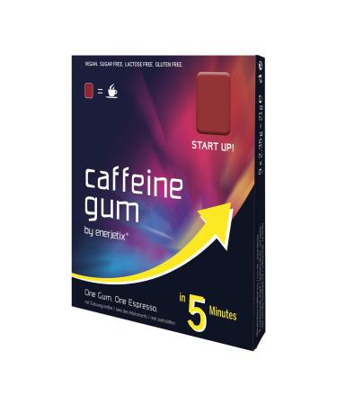 Original Lemon Pharma Caffeine Chewing Gum (40mg Caffeine/Gum) Vegan and Sugar Free