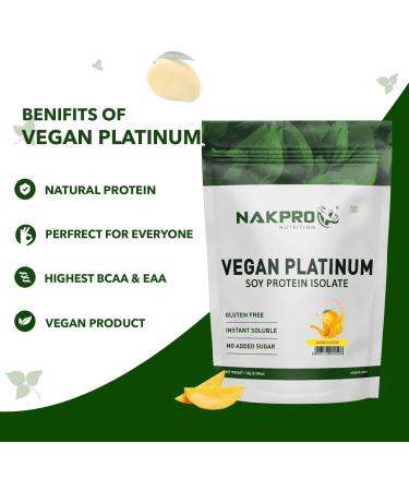 NAK PRO 100% Soy Protein Isolate Mango - 1kg | 25.3g Protein 4.6g BCAA | Natural Vegan Plant Protein Powder | Easy To Digest | All Essential Amino Acids for Muscle Gain and Recovery - Buy Online on GoSupps.com
