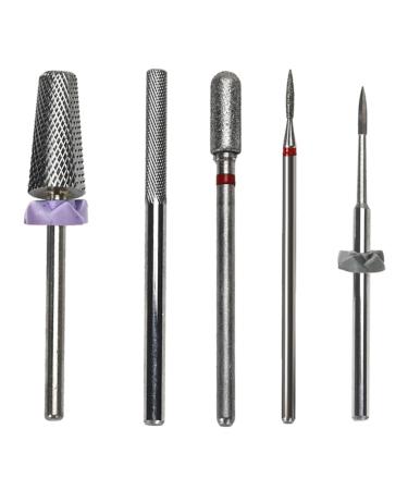 5/6Pcs Drill Bits Set Steel Drills For Acrylic Nails Professional Manicurists Drill Bit Five Piece Set