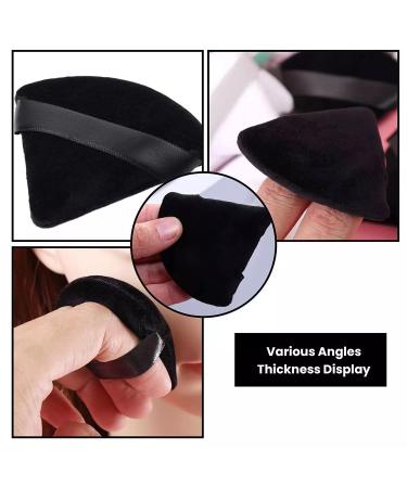 12 PCS Makeup Powder Puff Set - Soft Velour Face Triangle Applicators for Foundation & Loose Powder | Portable Beauty Tools (Black White Pink - Buy Online on GoSupps.com
