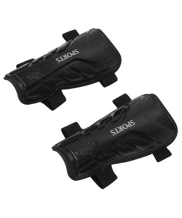 Football Shin Pads Soccer Protective Manufacturer's Double Strap Guard Sports Guards Protectors Leg Protege Training for ChildrenBlue (Black)