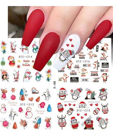4 in 1 Sliders Wraps Winter Water Transfer Cute Snowflakes Abstract Leaf Penguin Bird Nail Stickers(01) Style01 - Buy Online on GoSupps.com