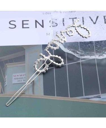 Erimberate Bohemian Crystal Hair Clip - Silver CZ Alphabet Barrette for Women and Girls - Buy Online on GoSupps.com