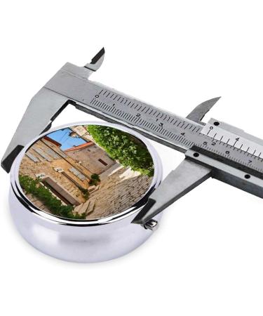 Italy Tuscan Printed Mini Round Pill Box - 3 Compartment Travel Pill Organizer for Home & Office Use - Buy Online on GoSupps.com