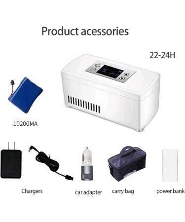 Mini Insulin Cooler for Car with Alarm Multiple Modes of Power Supply Portable Insulin Refrigerator for Travel Car Eye Drops Storage Insulin Cooler ( Color : White  Size : Button/power bank ) Button/power bank White - Buy Online on GoSupps.com