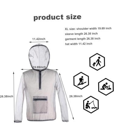Moskito Jacket with Bonnet | Breathable Mesh Midge Jacket for Men & Women - Perfect for Fishing Hiking & Camping - XL Size Protects Against Insects - Buy Online on GoSupps.com