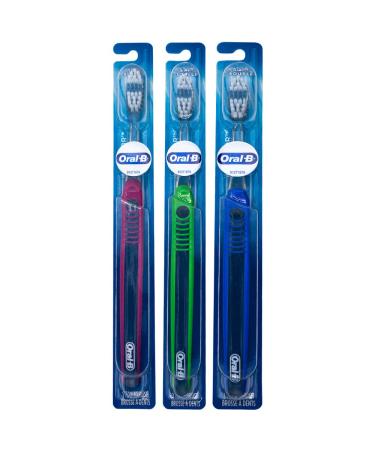 Oral-B Indicator Flat Trim Toothbrush 30 Soft (Colors Vary) - Pack of 3
