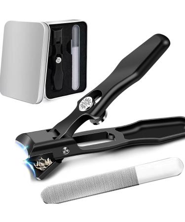 German Nail Clippers for Men 2024 New Ultra Sharp Stainless Steel German Nail Clippers Professional Anti-Splashing German Toenail Clippers for Seniors Cuts Thick Nails with Ease (Large-Black)