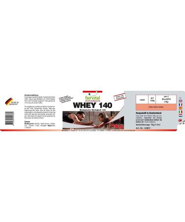 Fairvital Whey Protein Powder with BCAA - Vanilla Flavor 1kg - No Added Sugar High Biological Value 140 - Buy Internationally - Buy Online on GoSupps.com