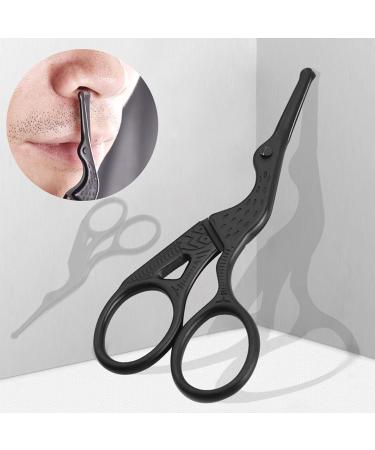 Buy Rounded Tip Vintage Stork Scissors - Professional Stainless Steel & Black Titanium Coated for Precision Grooming | Ideal for Eyebrow Cuticles and Nose Hair - Buy Online on GoSupps.com