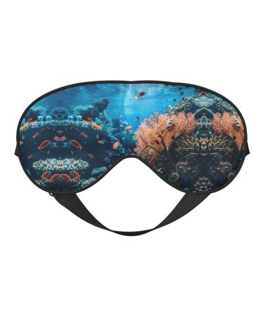 Soft coral reef eye mask women's breathable eye band perfect for travel and relaxation