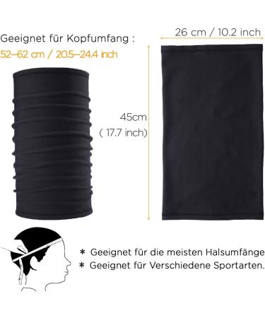 AUGCOMRE LOOP SELECTION Black Multifunction Windproof Scarf | Thermal Fleece Neck Warmer for Winter Sports Cycling & Skiing - Buy Online on GoSupps.com
