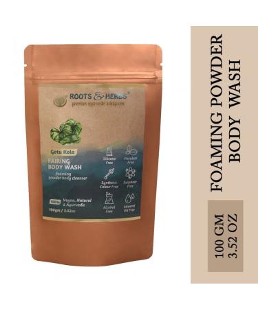 Buy ROOTS AND HERBS Ayurvedic Powder Body Wash | 100% Vegan Gotukola Ubtan Cleanser | Non-Foaming Natural Treatment - 3.52 oz - Buy Online on GoSupps.com
