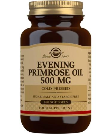 Solgar Evening Primrose Oil 500 mg Softgels - 180 Count - Women's Nutritional Support for Healthy Skin & Cardiovascular Health - Gluten & Dairy Free - Buy Online on GoSupps.com