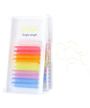 EMEDA Colored Lash Extensions D Curl .07 White Pink Golden Yellow Light Purple Light Blue Different Color Extra Pop Hot Colorful Classic Single Individual Eyelash Extensions (0.07mm D Curl Mix 15mm) Classic mix color 15mm …