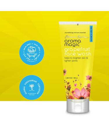 Aroma Magic Grapefruit Face Wash | Daily Cleanser for Normal to Oily Skin | Controls Oil Tightens Pores Revives & Refreshes Skin | Day & Night Use | 3.38 Fl Oz (100ml) - Buy Online on GoSupps.com