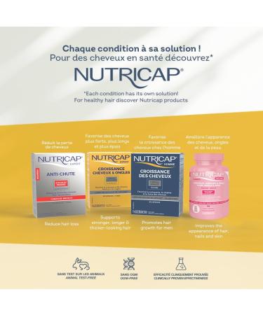 NUTRISANTE Nutricap for Men Hair Growth Advanced Formula - Hair Vitality and Strength for Men - Natural Walnut Oil Whey Saw Palmetto Horsetail extract Biotin - 120 capsules - 2 Months Treatment - Buy Online on GoSupps.com