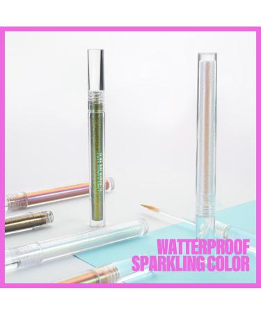 Multichrome Liquid Eyeshadow Set - 3 High Pigment Waterproof Metallic Shades for Multi-Dimensional Eye Makeup | Ultra Fine Tip Glitter Liner (Aurora Twilight Moonbow - Buy Online on GoSupps.com