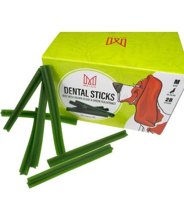 Mersjo Dog Dental Sticks | Healthy Grain-Free Treats for Medium Dogs (10-25kg) | 56 Pieces | Reduces Bad Breath & Supports Oral Hygiene - Buy Online on GoSupps.com