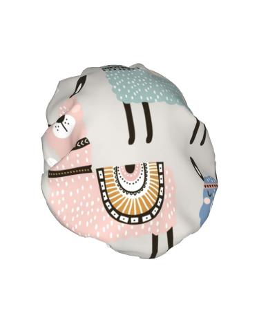 Llama Cactus Printed Shower Cap - Waterproof Bath Cap for Women - Fits All Head Sizes and Hair Textures - Buy Online on GoSupps.com