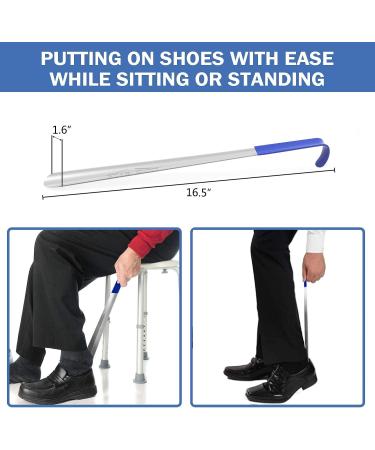CHARMOUNT 16.5 Long Metal Shoe Horn for Seniors, Men, Women & Kids - Easy Slip-On Shoe Spoon/Boot Horn | 1 Pack - Buy Online on GoSupps.com