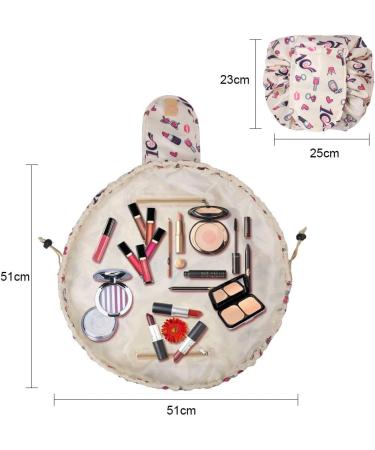 URAQT Lazy Drawstring Makeup Bag for Women Large Capacity, Waterproof Toiletry Organizer for Travel - Buy Online on GoSupps.com