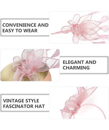FRCOLOR Cocktail Party Hat Hair Barrettes for Women Fascinator Party Headpiece Tea Party Hat Fascinators for Women Hair Ties for Women Womens Fascinators Women's Abs Hat Clip Charming Pink 22X18X5CM Pink - Buy Online on GoSupps.com