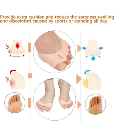 Bunion Corrector Toe Separators with Metatarsal Pads and Ball of Foot Cushions - Soft Gel Toe Straightener for Pain Relief (Nude) - Buy Online on GoSupps.com