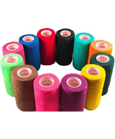 4 Vet Wrap Tape Bulk - Self-Adhesive Flex Bandage for Pets | Assorted Colors, 6-24 Packs Available - Buy Online on GoSupps.com