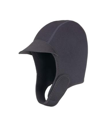 Wetsuit Hood with Wide Brim & Adjustable Chin Strap 2mm Neoprene Thermal Diving Hood Quick Dry Peaked Cap Sun Protection Surfing Snorkeling Cap Swimming Cap Black