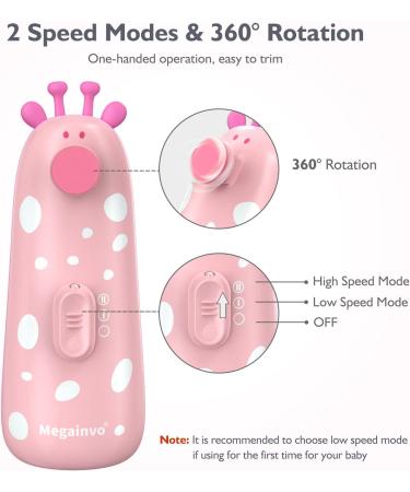 Baby Electric Nail File Trimmer with 10 Grinding Heads and LED Light - Safe and Quiet Baby Nail Care Tool for Newborns and Toddlers - Buy Online on GoSupps.com